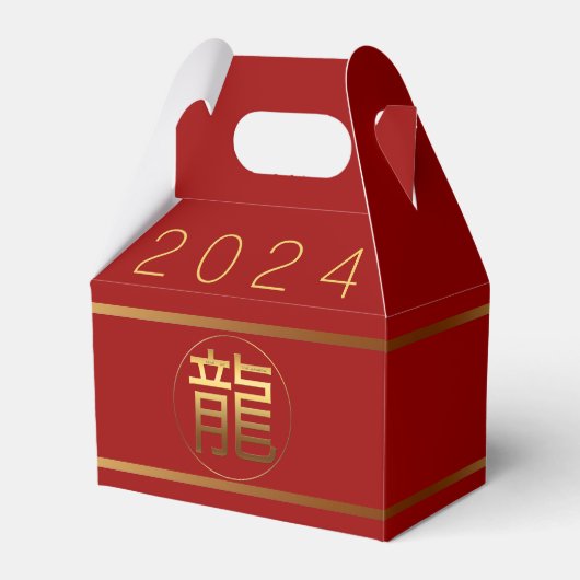 Chinees Drakenjaar Goud Ideogram Business Gable FB Bedankdoosjes (Voorkant Zijde)