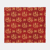 Chinees drakenpatroon Jaar van de draak 2024 Fleece Deken (Voorkant (Horizontaal))