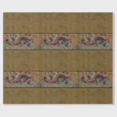 Chinees drakensymbool Antiek Aziatisch Cadeaupapier (Vlak)