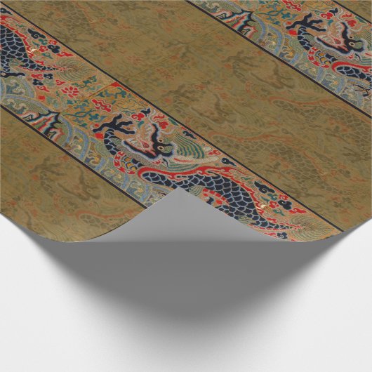 Chinees drakensymbool Antiek Aziatisch Cadeaupapier (Hoek)