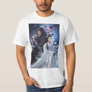 Chinees Drama Gegoten Gedrukt T-shirt - Stijlvolle