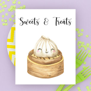 Chinees dumpling - snoep en behandelt baby shower poster