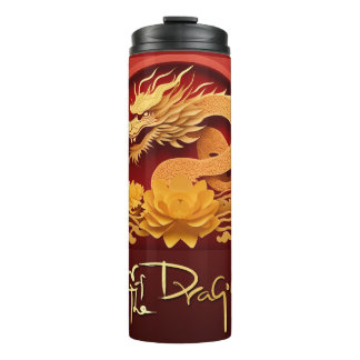 Chinees en Vietnamees Houten Drakenjaar 2024 TT Thermosbeker