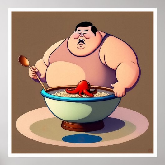 Chinees eten - Kunstdruk Poster (Voorkant)