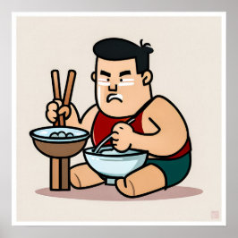 Chinees eten - Kunstdruk Poster