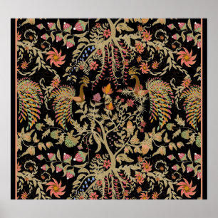 Chinees Fairy Bloemenvogels Patroon Poster