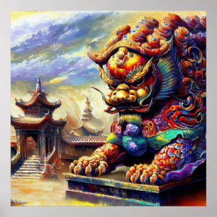 Chinees foo lion (11) poster
