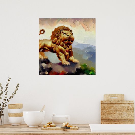 Chinees foo lion (20) poster (Keuken)