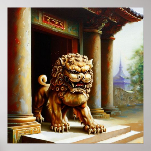 Chinees foo lion (23) poster (Voorkant)