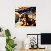 Chinees foo lion (25) poster (Thuiskantoor)