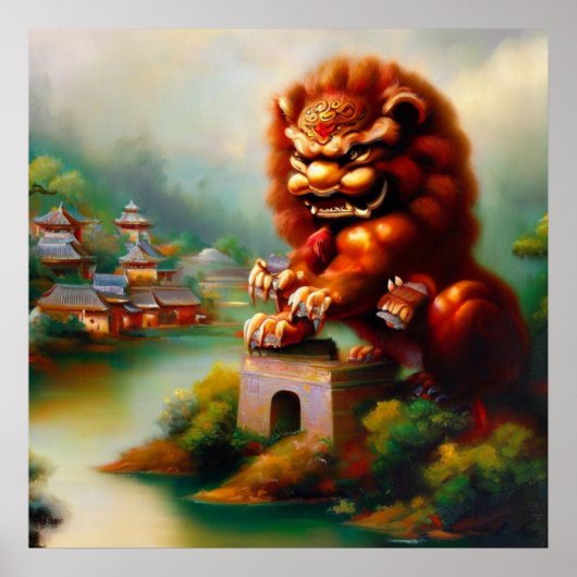 Chinees foo lion (32) poster (Voorkant)