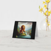 Chinees foo lion (35) kaart (Gele Bloem)