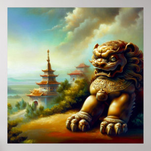 Chinees foo lion (4) poster