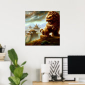 Chinees foo lion (9) poster (Thuiskantoor)