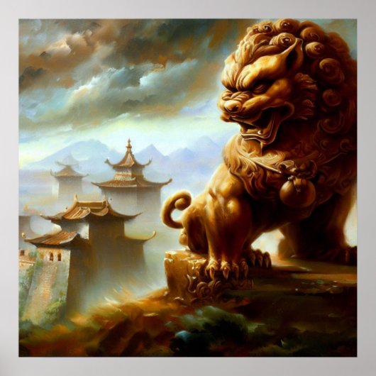 Chinees foo lion (9) poster (Voorkant)