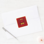 Chinees FU Geluk lantaarn Dragon Jaar groet SqS2 Vierkante Sticker (Envelop)