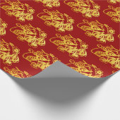 Chinees gehakt papier met gouden vetjes met fruit (Hoek)