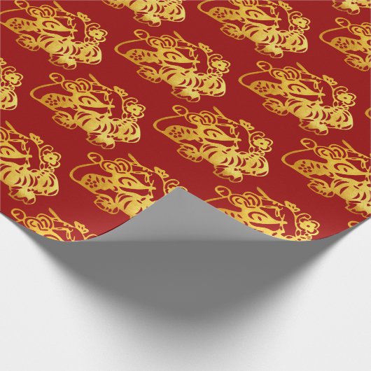 Chinees gehakt papier met gouden vetjes met fruit (Hoek)