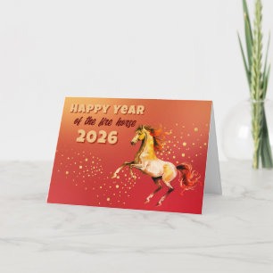 Chinees Gelukkig Jaar van het Vuurpaard 2026 Kaart