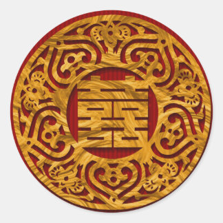 Chinees goud dubbel geluk bruiloft stickers