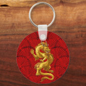 Chinees gouden draak Sleutelhanger (Voorkant)