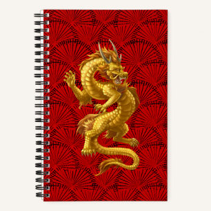 Chinees gouden draak spiraal Notitieboek