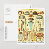 Chinees haarsierwerk, Rank Badges en Talismans Briefkaart (Voorkant / Achterkant)