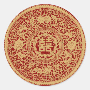 Chinees huwelijk dubbel geluk stickers