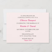 Chinees huwelijksbanket kaart (Achterkant)