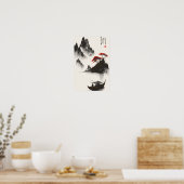 Chinees inktschilderij poster (Keuken)