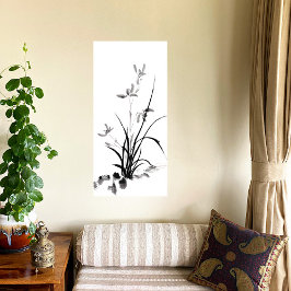 Chinees Iris - bw Canvas Afdruk