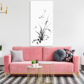 Chinees Iris - bw Canvas Afdruk (Insitu (Woonkamer))