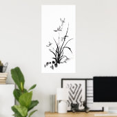 Chinees Iris - bw Poster (Thuiskantoor)