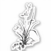 Chinees Iris - bw Sticker (Voorkant)