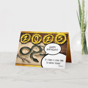 Chinees Jaar Snake 2025 Zodiac Verjaardag HGC Kaar Kaart