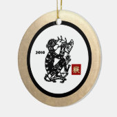 Chinees Jaar van de aap 2016 Gift Ornaments Keramisch Ornament (Links)