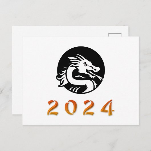 Chinees Jaar van de Draak 2024 Briefkaart (Voorkant / Achterkant)