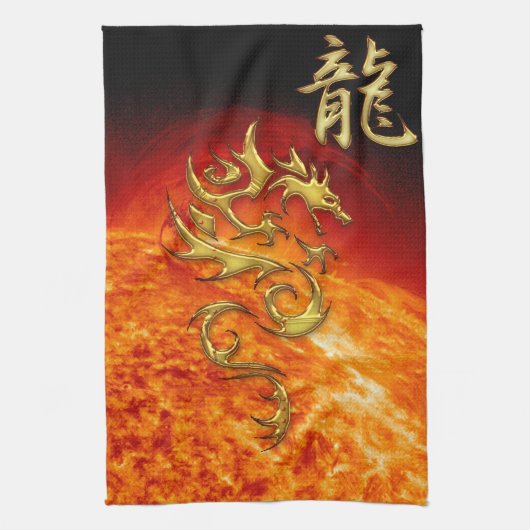 Chinees jaar van de draak Aziatische handdoek met  (Verticaal)