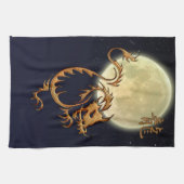 Chinees jaar van de draak- en moontovenaars theedoek (Horizontaal)