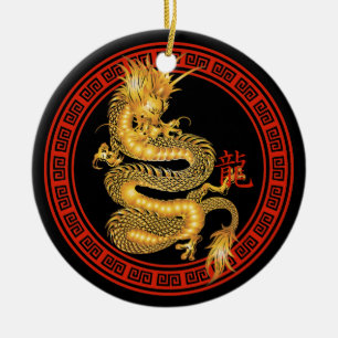 Chinees Jaar van de Draak Keramisch Ornament