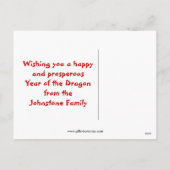 Chinees Jaar van de Draak Nieuwjaar Feestdagenkaart (Achterkant)