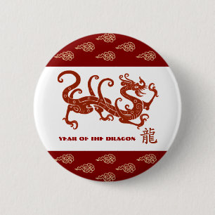 Chinees Jaar van de Draak Ronde Button 5,7 Cm