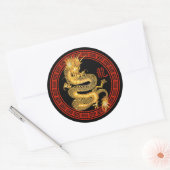 Chinees Jaar van de Draak Ronde Sticker (Envelop)