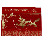 Chinees Jaar van de Draak Rood | Goud Groot Cadeauzakje (Achterkant)