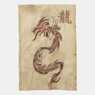Chinees jaar van de Dragon Asian Towels Theedoek