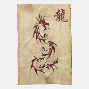 Chinees jaar van de Dragon Asian Towels Theedoek