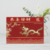 Chinees Jaar van de Dragon Custom Flat Kaart (Staand voorkant)