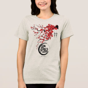 Chinees jaar van de paardenbloesems Tri-Blend shirt