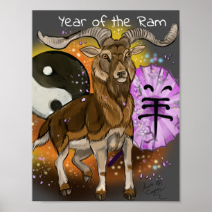 Chinees Jaar van de Ram Poster