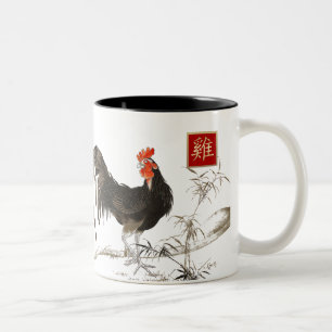 Chinees jaar van de Rooster Gift-Mokken Tweekleurige Koffiemok